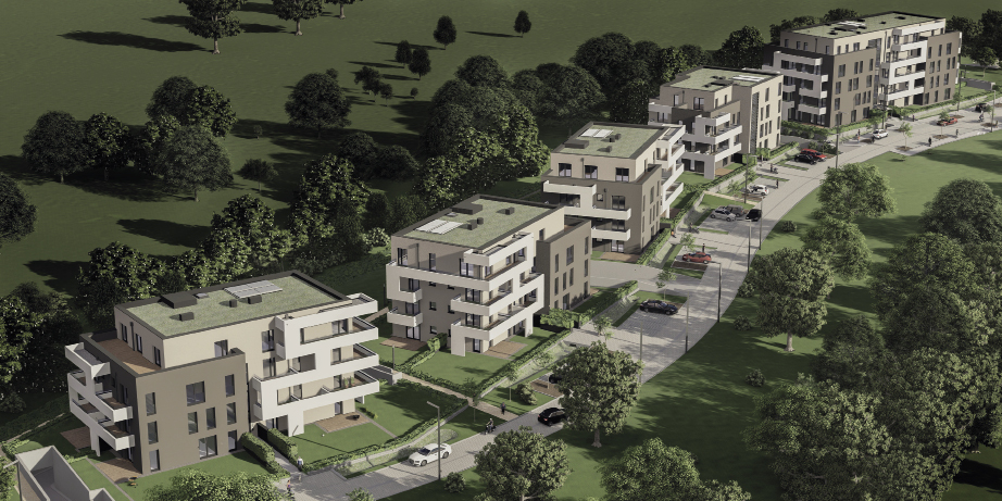 3-4 Complexe de 5 bâtiments résidentiels, « Am Piesch III » à Strassen, en collaboration avec QBuild Quality Project Management – en cours de réalisation ATELIER D’ARCHITECTURE DARIUSZ PAWLOWSKI S.à R.L.